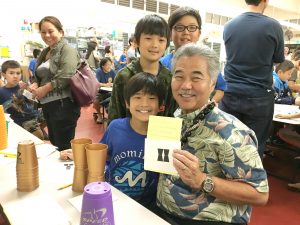 Momilani Elementary School students and Governor Ige at the 'Everyone Can Code' event.