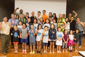Pearl City Highlands students and supporters celebrate the school’s teams who represented the state at the World Lego Festival for robotics in Houston.