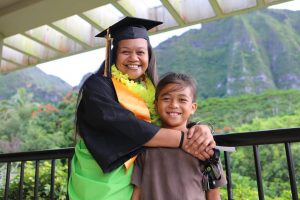 Windward CC graduate Dee Chaves and her son Ikaika.