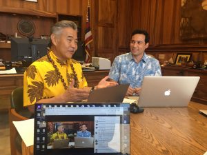 In a Sept. 22 Facebook Live segment, the governor and Rep. Chris Lee, a member of the state's Climate Commission, talked about how Hawai'i can take action now to protect itself from sea level rise and other effects of global warming.