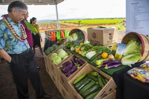Gov. Ige has set a goal of doubling local food production with the help of high-tech agriculture tools.