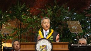 Governor David Ige delivers his 2018 State of the State address at the Capitol