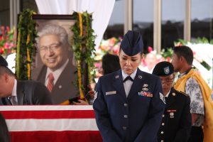 The Hawai'i National Guard stood watch as the late Sen. Akaka lay in state in the Capitol rotunda.