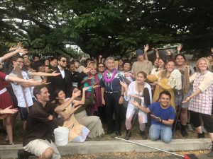 Maui's King Kekaulike High drama students with Gov. Ige, celebrating their new theatre.
