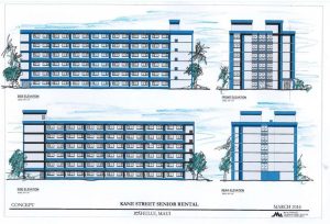 - Rendering of a Maui affordable housing project near the Kahului Civic Center bus hub.