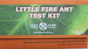The public can use Little Fire Ant test kits to see whether they have infestations in their yards.