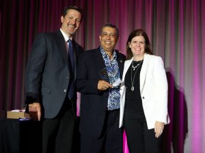 Kelly Harder, chair, APHSA Executive Governing Board, Pankaj Bhanot, and Tracy Wareing Evans, president and CEO of APHSA Photo credit: Robb Cohen Photography