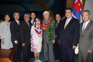 Former Gov. Ariyoshi receives Aloha Order of Merit from state Legislature