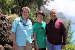 Governor and Mrs. Ige hiked Kaua'i's Kalalau Trail with DLNR chair Susanne Case and others from Ha'ena. Photo credit: DLNR