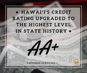 The upgrade in the state's credit rating means savings for taxpayers.