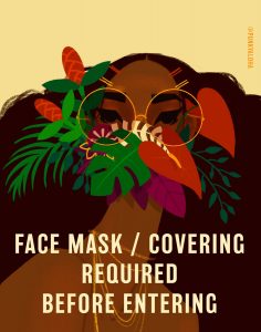 Kailua artist Shar Tuiasoa of Punky Aloha Studios offers her mask sign for free to businesses and schools.