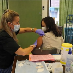 A scene from a Windward O‘ahu site, as thousands are vaccinated statewide.