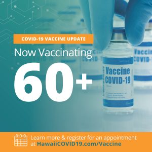 Graphic showing the state is now vaccinating those 60 and older 