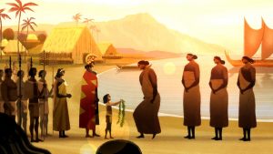 A scene from the acclaimed animated short “Kapaemahu,” produced in Hawai‘i.