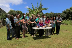 State and community leaders at Hāʻena State Park