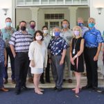 Gov. Ige, DOH director Dr. Libby Char (center back) and community partners for #HIGotVaccinated.