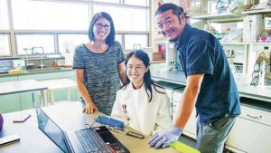 ‘Iolani School’s Yvonne Chan (left) and Eric ‘Iwakeli‘i Tong will be working with 17 other schools statewide to prepare more Hawai‘i students for careers in biotechnology.