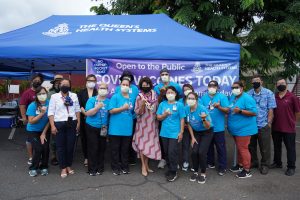 A vaccination and testing event at Palama Settlement with Queen’s Health Systems.