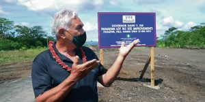 DHHL director William Aila explains the program of subsistence agriculture and small farmland homesteads, which broke ground outside Hilo in September.