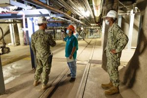 oard of Water Supply manager Ernie Lau tours the Red Hill facility with Navy staff.