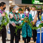 Mayor Kawakami and the Iges at Līhuʻe Airport blessing