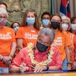 Moms Demand Gun Action joined Governor Ige at HB 2075 bill signing.