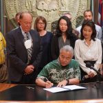 HAWAI‘I at COP26: Governor and Mrs. Ige with state delegation members Suzanne Case, Anukriti Hittle and Scott Glenn.